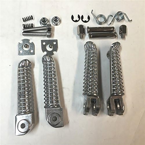 HONGK - Kit de reposapiés de clavijas delanteras y traseras polacas compatible con YZF R1 1998-2011 YZF R6 1999-2011 [B01C0SUO32]