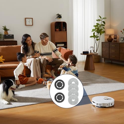 Mopptücher mit Ersatzhalterung,Wischtücher mit Ersatzhalterung Zubehör für Dreame L10s Pro Ultra Heat/L10s Ultra Gen2/X30 Ultra/X40 Ultra/L20 Ultra/X40 Master/L40 Ultra,Roboter Staubsauger Ersatzteile