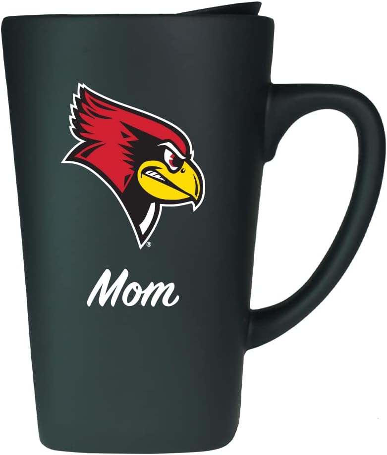 Iowa State University Mom 16oz Soft Touch Ceramic Travel Mug with Lid - Black