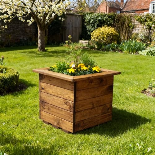 Charles Taylor Country Large Square Wooden Planter