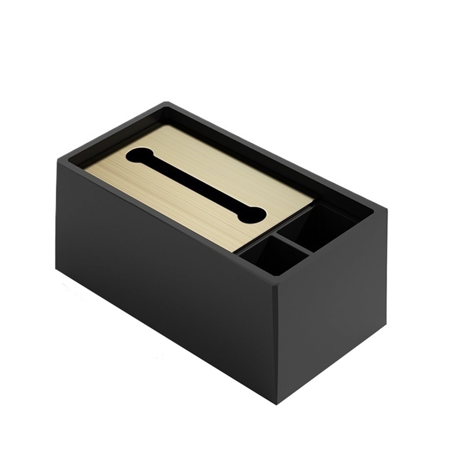 Tissue Holder Dispenser Desktop Multifunctional Paper Box Living Room Coffee Table Remote Control Tissue Storage for Living Room(Black)