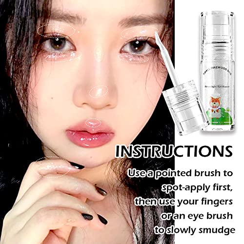 Suake 2 Pcs Highly Pigmented Beige White Liquid Glitter Eye Shadow Sticks.waterproof Liquid Sparkling Golden Eyeshadow Shimmer Eyeliner.quick-Drying Liquid Face Highlighter Eye Shimmer Makeup,Sombra De Ojos Con Purpurina.1,2 #TOP4