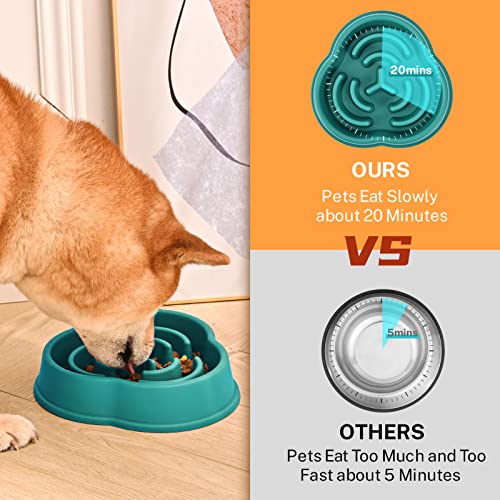 Slow Feeder Dog Bowls For Small Medium Dog, Puzzle Slow Feeding Pet Bowl With Anti-Slip Shim For Puppy Dog, Non-Toxic Preventing Choking Healthy Slower Food Feeding Dishes (4Pc Multi-Color) #TOP3