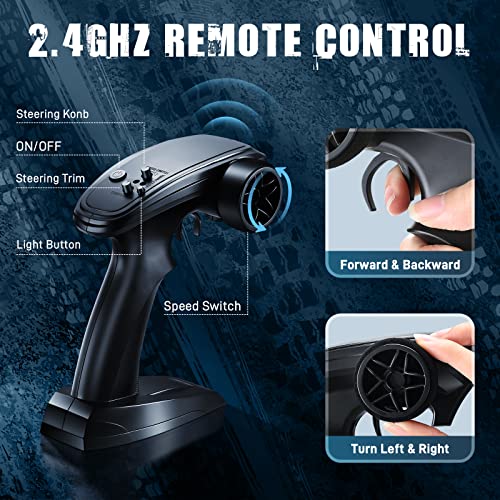 Pkx Rc Cars For Adults - 31 Kph High Speed Monster Truck Remote Control 4X4 Waterproof Off Road Car W/7.4V Battery, 1:16 Large Scale Remote Control Car All Terrain Drift Rc Car, Gift For Boys Kids #TOP3