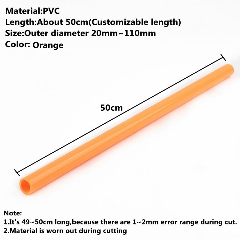 flexiable rubber Garden Irrigation Watering Fittings Planting Frame Pipe Aquarium Fish Tank Water Supply PVC Tube 1PCS PVC Pipe drain elastic (Color : Orange, Size : Outer Dia 50mm)