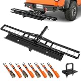 Sturdy Material: The motorcycle carrier is carefully built with heavy-duty steel frame, guaranteeing up to 600 lbs load capacity and excellent reliability, stability and long-lasting durability. The powder coating also provides reliable protection ag...