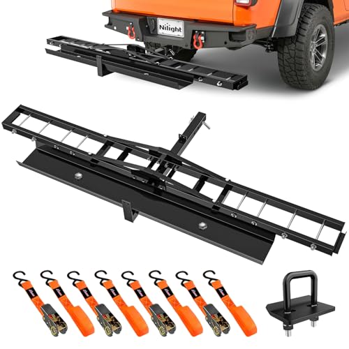 Nilight 600LBS Motorcycle Hitch Carrier with 55.11' Longer Loading Ramp | Heavy Duty Dirt Bike Hitch...