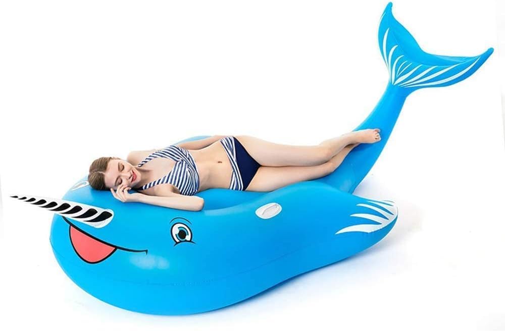 Tragbarer Wal aufblasbare schwimmende Reihe Wasserspielzeugbett -Sofa für Erwachsene aufblasbarer Pool Schwimmpool/Strand 270 * 145 * 100 cm aufblasbar LWX