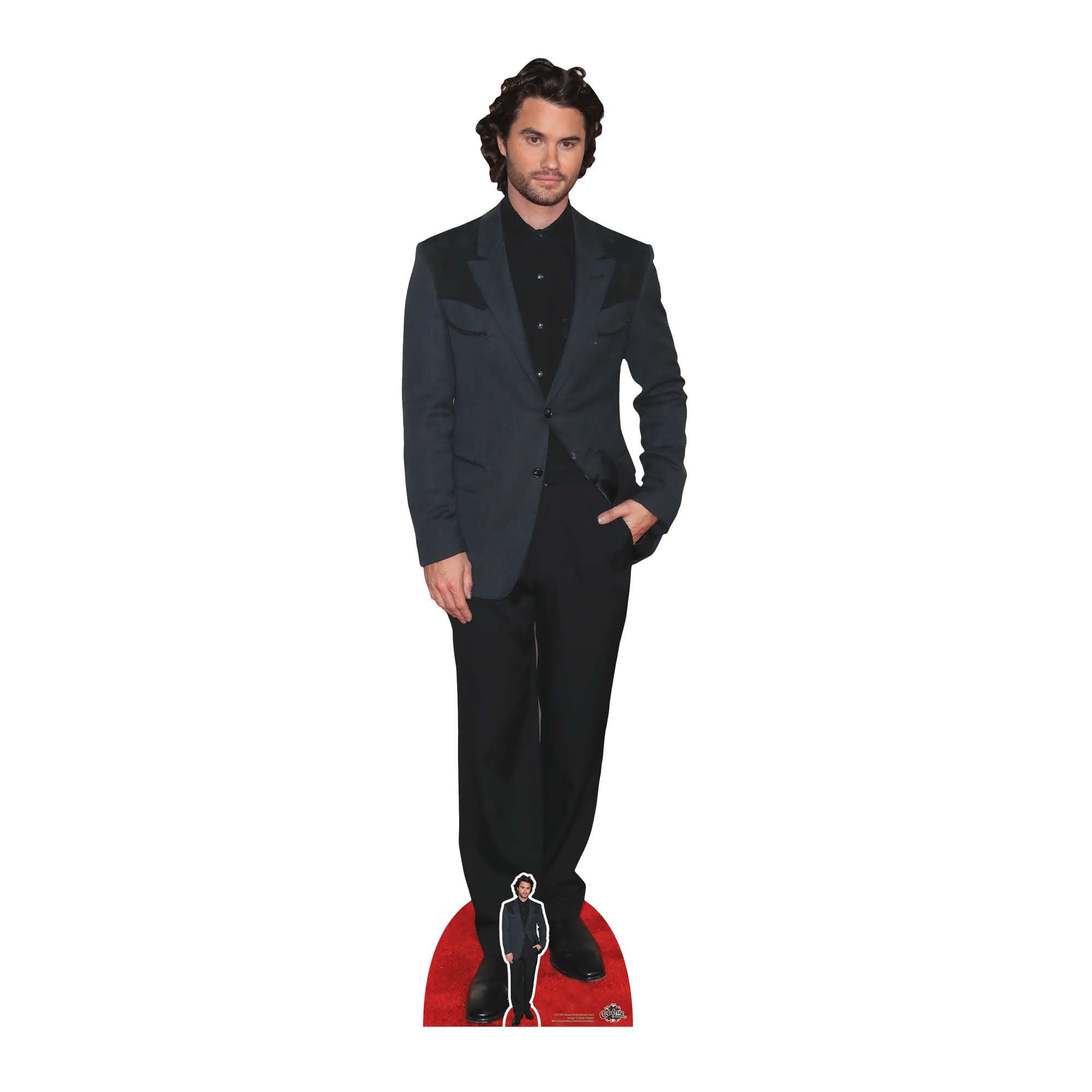Star Cutouts CS1186 Chase Stokes Black Suit Height 186cm Cardboard Cutout with Mini