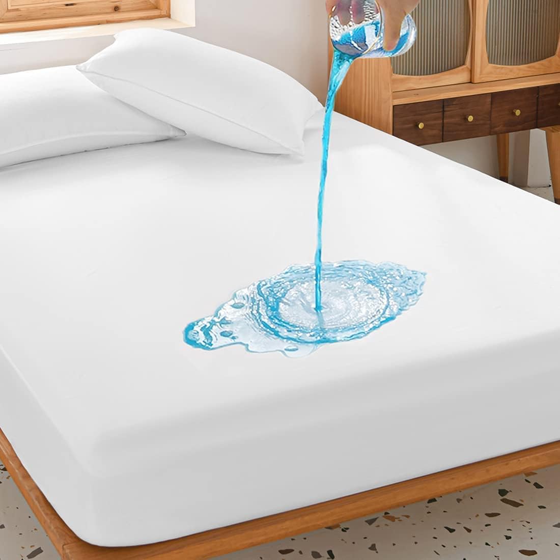 Waterproof Mattress Protector 180 X 200 + 30Cm, White, Mpt11111.11