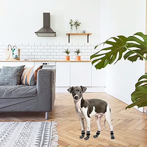 Scenereal Double Side Anti-Slip Dog Socks 2 Pairs With Straps, Soft Comfortable Pet Paw Protectors For Indoor Hardwood Floor Traction Control #TOP6