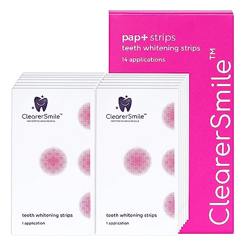 Clearersmile Teeth Whitening Strips - 28 White Strips For Teeth Whitening With Anti-Slip 14 Treatments - Peroxide Free - Enamel Safe Best Tooth Whitening Strips For Sensitive Teeth #TOP15