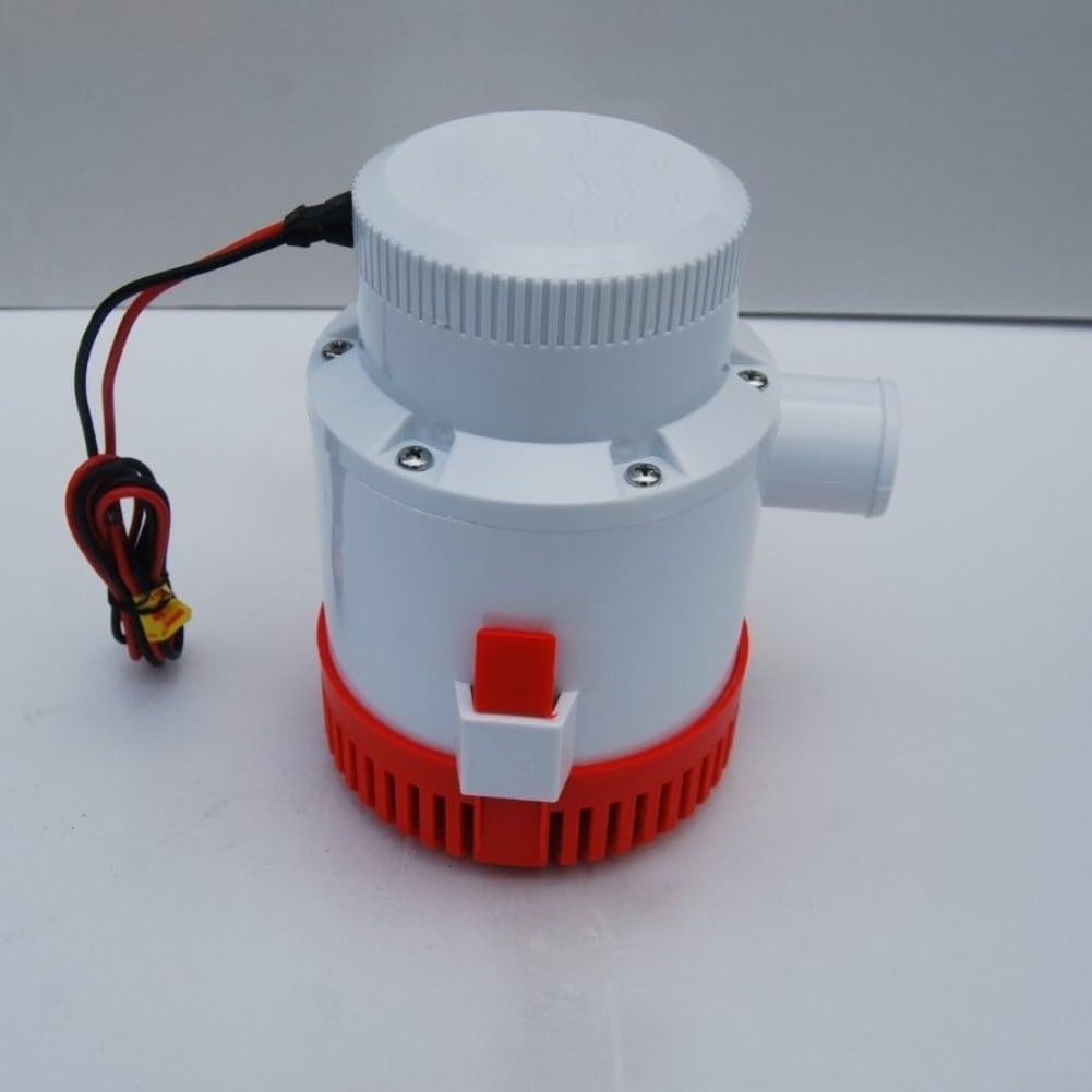 Bomba de sentina de alto caudal, 3500 GPH, 12 V CC, sumergible, bomba marina para yates Runabouts para una rápida eliminación de agua, elevación de 8 metros (12V3500GPH)