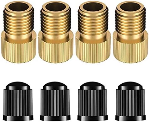 TYPHEERX4Pcs Presta to Schrader Bicycle Valve Adaptor French UK to US Bike Brass Adapter Converter