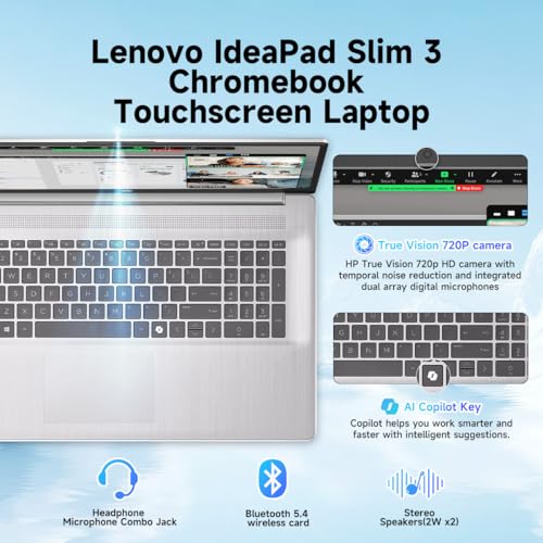 Image of HP Premium 17 inch Touchscreen Laptop, AMD Ryzen 5 7430U, 17.3 inch HD+ Touch Screen, 16GB RAM, 1TB SSD, WiFi 6, BT 5.4, Copilot, Windows 11 Pro, Laptop Computer for Work School Home Office Business