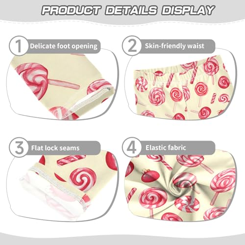 senya Girls Printed Leggings Yoga Pants Red Pink Candy Pattern for Kids in 4t to 10 Years, 4T3