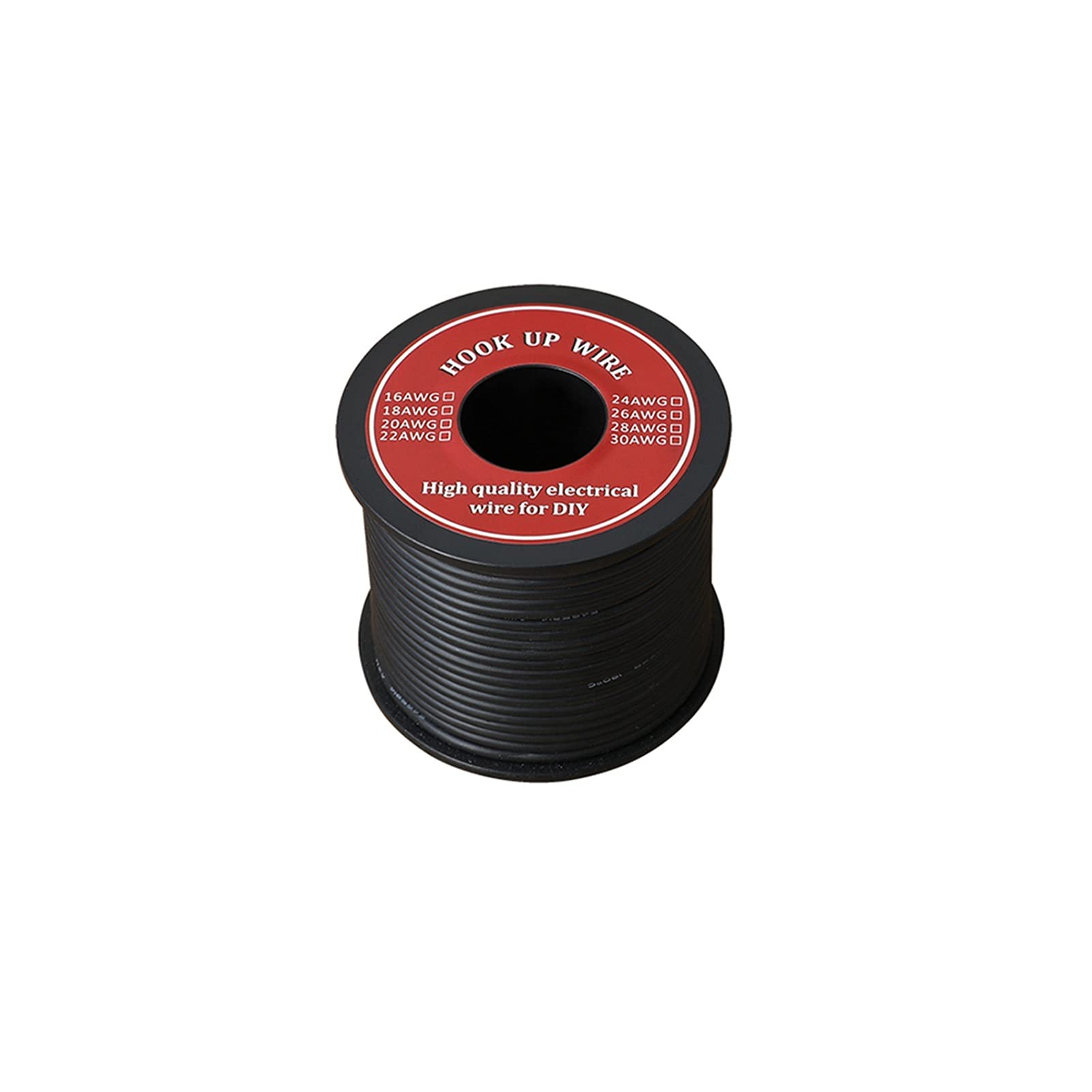 Cable Electrique,Fil Electrique 6-25m / lot 16 AWG brin bloqué branchement silicone flexible fil électrique caoutchouc isolé cuivre en cuivre en cuivre en cuivre 12.7A(Black,25m)