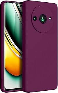 ( Redmi A3 _ A3X ) جراب حماية خلفي من السيليكون السائل المقاوم للصدمات مبطن بالفرو من الداخل وغطاء كامل للكاميرات متوافق مع هاتف ريدمي A3 _ A3X (اورجواتني فاتح)