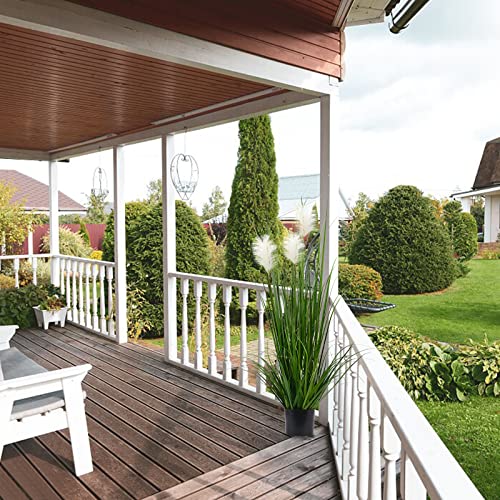 Luxsego Fake Plants, Artificial Greenery Silk Reed Flowers, Potted Tall Faux Pampas Grass Decor For Home, Office, Wedding, For Mothers Day, Birthday(46In, White) #TOP6