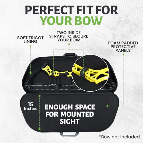 Image of LEGEND Apollo Soft Bow Case - Compound Bow Case with Multiple Storage & Foam Padding, Lightweight Bow and Arrow Case for Archery Accessories, Bow Bag with Arrow Tube Pocket - 40 inch & 44 inch