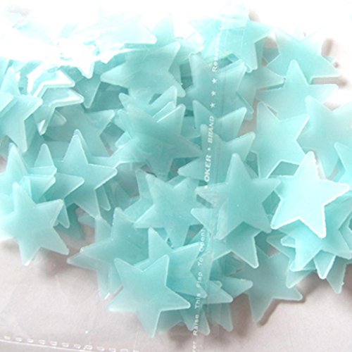 Wall Stickers,Laimeng,100PC Kids Bedroom Fluorescent Glow In The Dark Stars Home Decal (Blue)