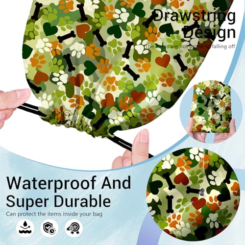 Image of Grip Bags for Gymnasts Camo Paw Portable Small Storage Pouch Bag with Drawstring