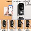 Keyless Entry Door Lock with Handle Set, Keyless Entry Deadbolt with Handle Set, Smart Locks for Front Door Alexa Fingerprint Auto Lock, Black