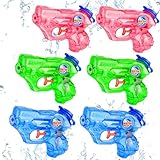 Mini Water Gun for Kids Toddler- 6 Pack Small Water Guns 5-7M Long Range Super Water Soaker Squirts Blasters Gun, Outdoor Water Toy Summer Pool Beach Party Favors Bath Water Guns Toy for Kids Girl Boy