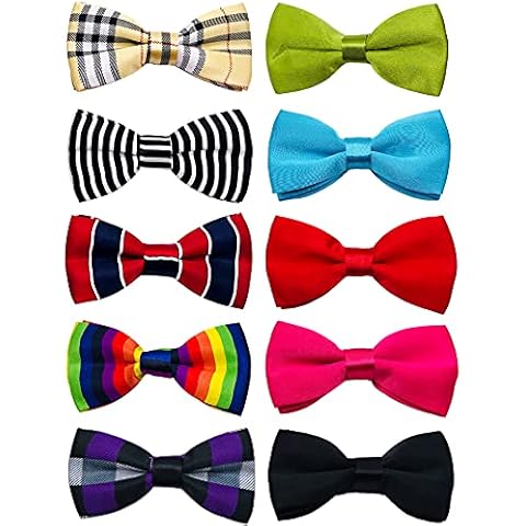 JpGdn 10pcs Small Dogs Collar Attachment Bows Ties for Puppies Cats Birthday Party Adjustable Bowties Sliding Bows Neckties Grooming Accessories Costumes Wedding Cover