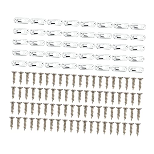 Image of Mirror Hanging Hardware 50pcs Picture Frame Hangers Keyhole Hangers with Brackets Strong Metal Construction