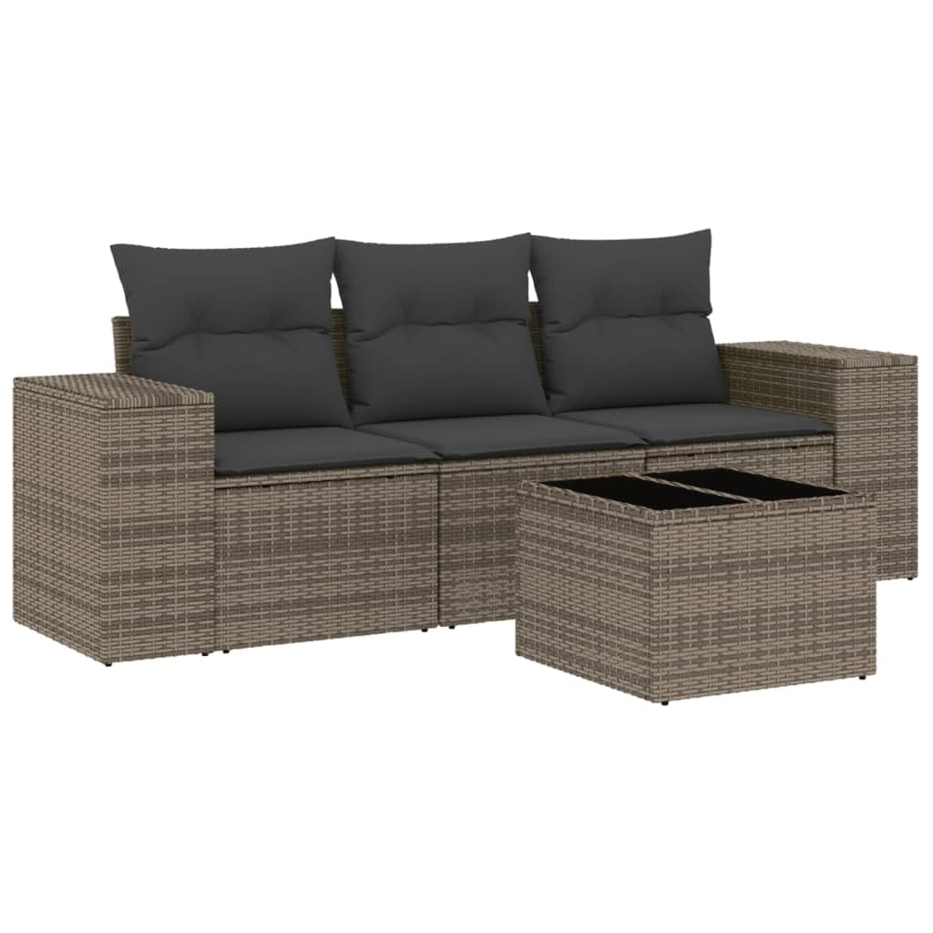 Salon de jardin 4 pcs vidaXL pour aménager un espace de détente extérieur confortable