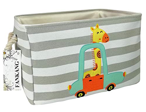 Image of FANKANG Rectangular Laundry Basket Nursery Storage Fabric Storage Bin Storage Hamper,Gift Baskets(Giraffe)