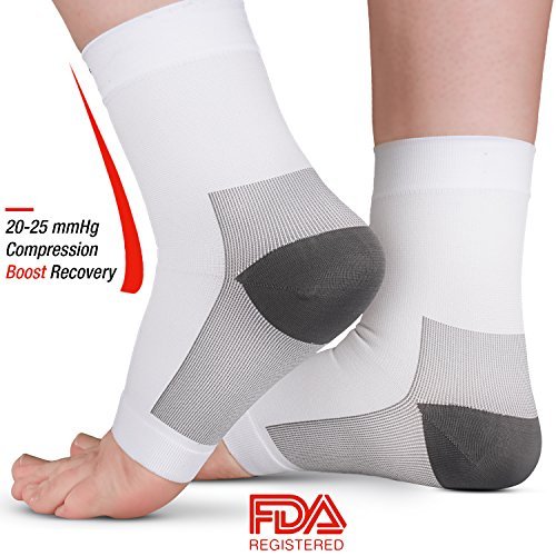 AprilTex Ankle Compression Sleeve for Men & Women - Foot Support Socks for Pain Relief, Swelling, Plantar Fasciitis, Sprains, Tendonitis - Great for Sport, Running, Basketball, Workout (1 Pair,S)