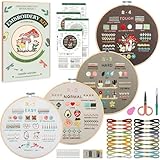 CYANFOUR Embroidery Kit for Beginners, 4 Stages to Learn 38 Stitches, with Step-by-Step Instructions and Clear Videos, Includes Multiple Accessories, Gift for Craft Lovers.