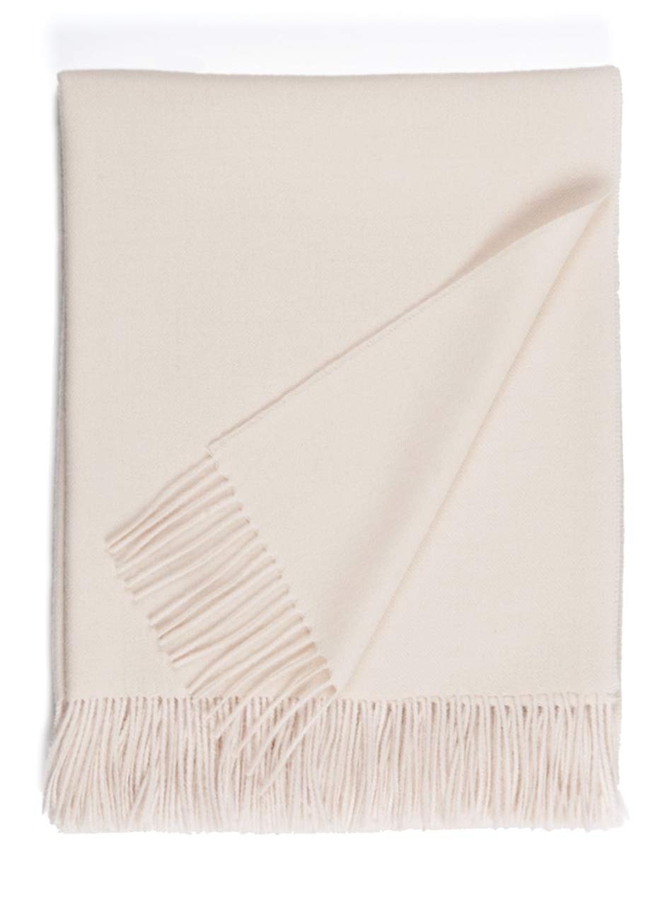 100% Baby Alpaca Wool Solid Throw Blanket, All Natural, Hypoallergenic & Allergen Free for Home Décor or Travel 51 X 71 inches (Ivory)