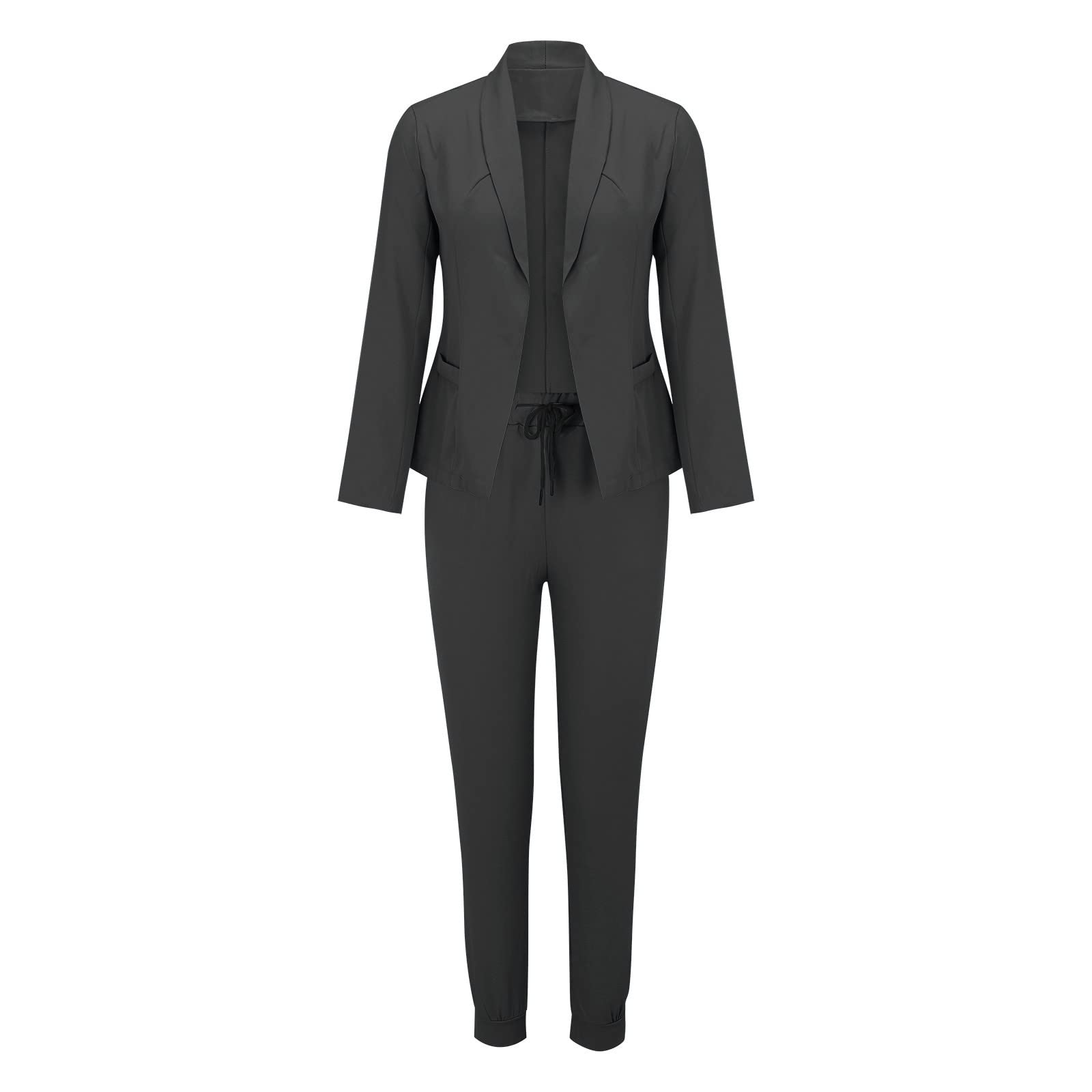 Generisch 2025 Conjunto de traje de dos piezas para mujer, chaqueta de manga larga para oficina, traje de pantalón, chaqueta ajustada, traje de pantalón, traje de pantalón para bodas y damas