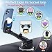 pop-tech Car Phone Mount for Pop Socket: Suction Cup Cell Phone Holders for Automobile Dashboard Windshield Window - Dash Mounted Cellphone Stand Black Fits Thick Socket Wallet Grip for iPhone Samsung