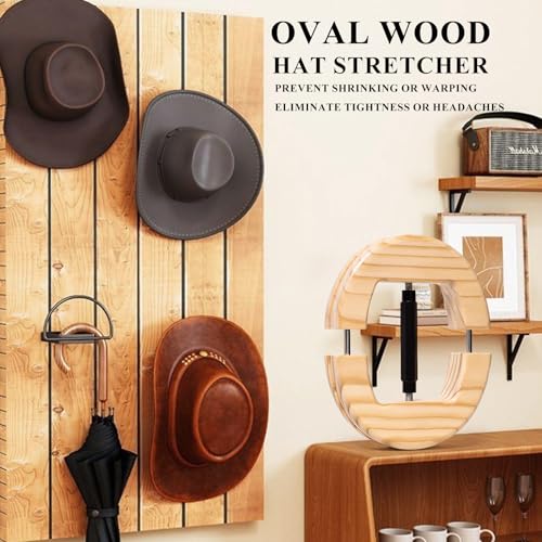 Image of Hat Stretcher, Oval Hat Stretchers for Men Fitted Hats, Cowboy Hat Jack