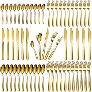 Gold Silverware Set – 60PCS S...