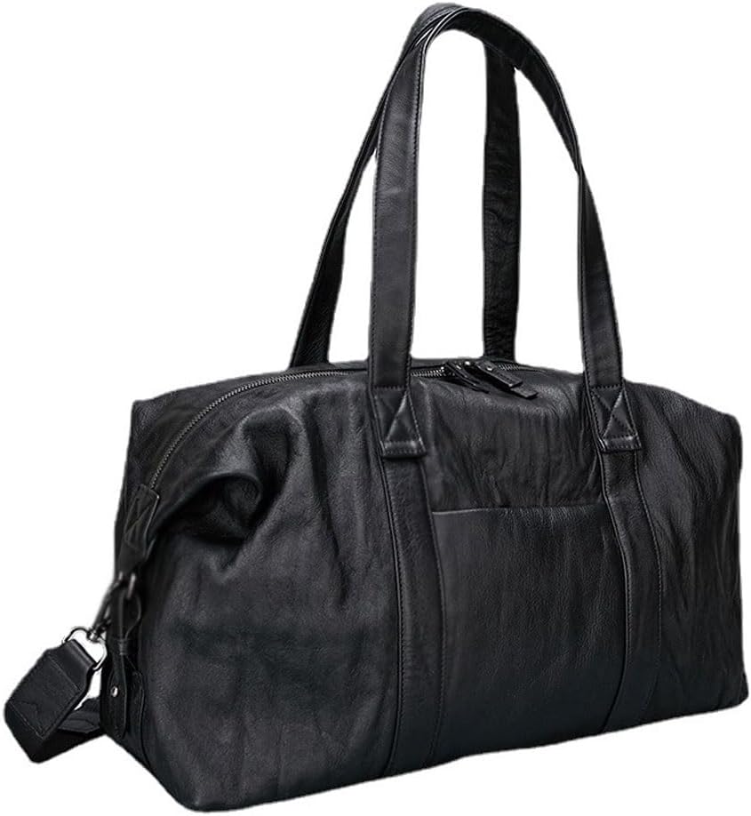 Genuine leather men's leather bag, travel satchel, handbag, men's luggage, large capacity, retro casual