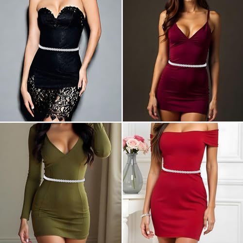 Pearl Belts for Women Bridal Belts Wedding Dress Belt for Wedding with Adjustable White Ribbon3