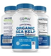 Organic Sea Kelp (Icelandic) Enhanced - Pure Healthy Thyroid Support Natural Iodine Supplement w/...