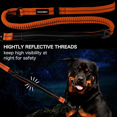 Strapazierfähige Taktische Hundeleine mit Schnellverschluss-Karabiner und stark reflektierenden Fäden, 1,2-1,8 m Power-Stretch-Hundeleine für mittelgroße und große Hunde