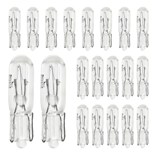 ViiRou 20 PCS T5 12V 1.2W LED Incandescent Tableau Bord Light, Ampoule Tableau de Bord, Ampoules de Rechange T5 Pour Compteur Voiture Moto Camion (Blanc)