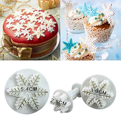 Sbyure Snowflake Cookie Cutter Set,5 Pcs Snowflake Shaped Stainless Steel Mold Cookie Cutter & 6Pcs Snowflake Plunger Decorating Fondant Embossing Tool For Christmas And Winter Holiday #TOP4