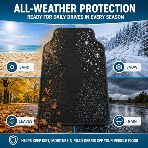 GXARTS Custom Fit Velour Floor Mats Compatible with Ford Mustang 2020-2025 | 4-Piece Full Set, Waterproof All-Weather Protection, with Anti-Slip Buckle, Black Carpet Floor Liners by Mythoria - Used condition - Image 6