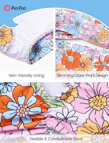 Image of PATPAT Family Matching Swimsuits Swimwear: Mommy and Me Striped Spliced One-Piece Matching Swimsuits Set