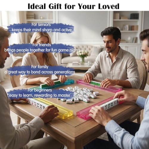 American Mahjong Set con 166 fichas y accesorios miniatura 4