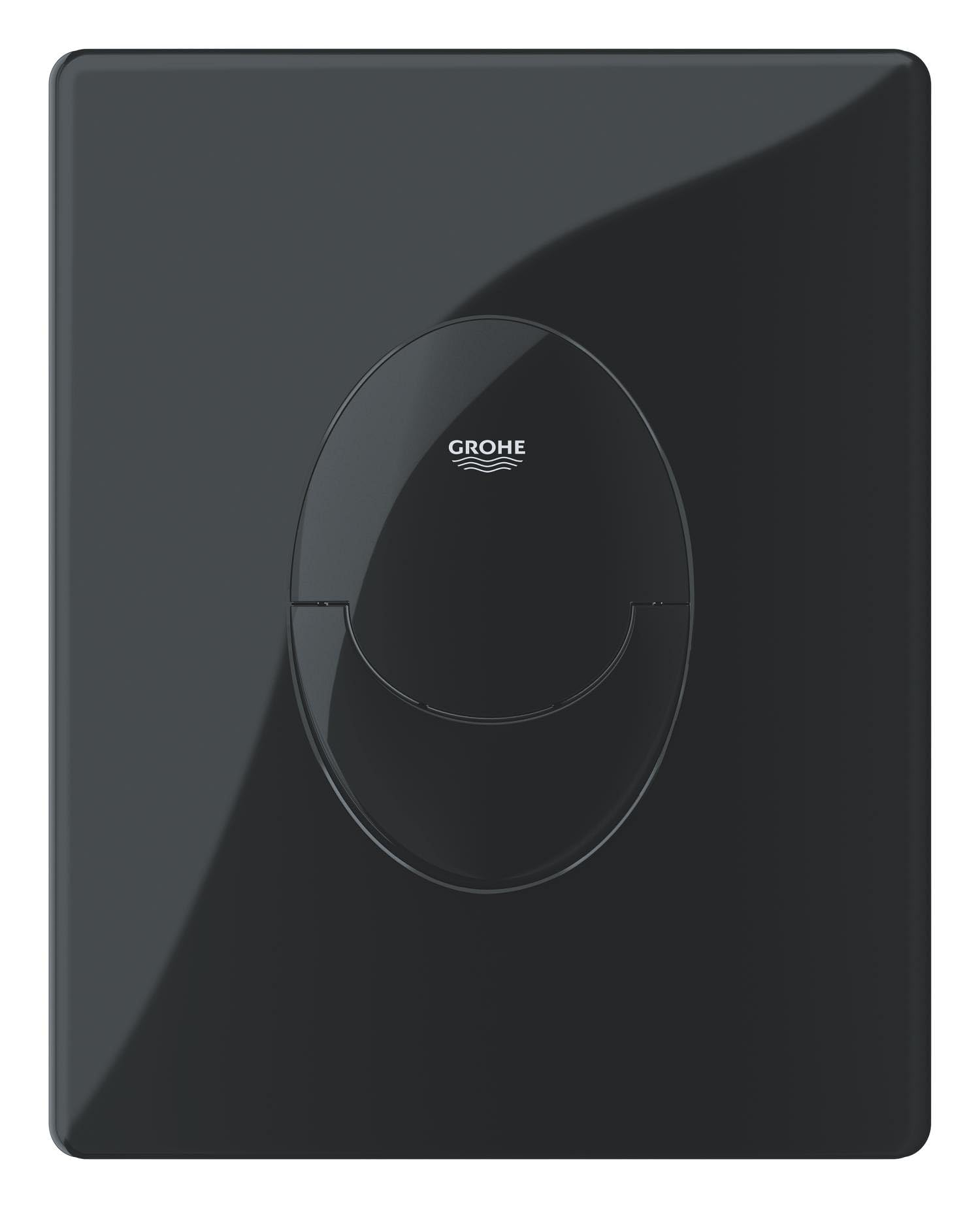 GROHE Start Plaque de Commande, Double Touche Interrompable, Economie d'Eau, Montage Vertical, ABS, Glossy Black, 38964Kv0