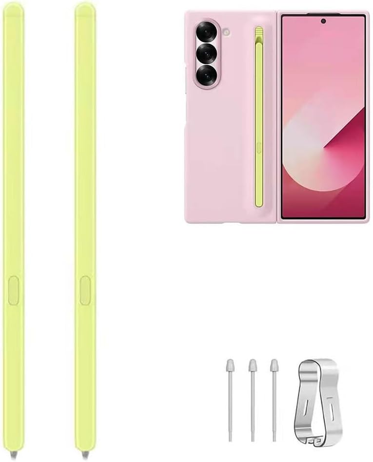 2 PCS Z Fold 6 S Pen Compatible with Samsung Galaxy Z Fold 6 | Z Fold 5 Phone Only,Z Fold 5 S Pen Slim 1.5mm Pen Tip, 4,096 Pressure Levels with 3Pcs Tips (Orange)